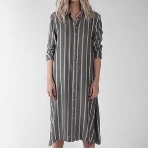 Striped Long Sleeved Shirtdress